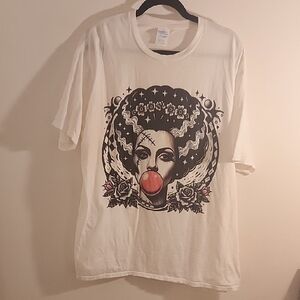 Graphic White T-Shirt with Artistic Design